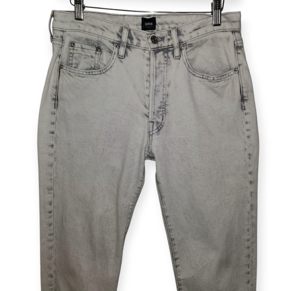 Edwin Orbital Grey Straight Y2K 90's Button Fly Preppy Denim Jeans Women's - Picture 3 of 10